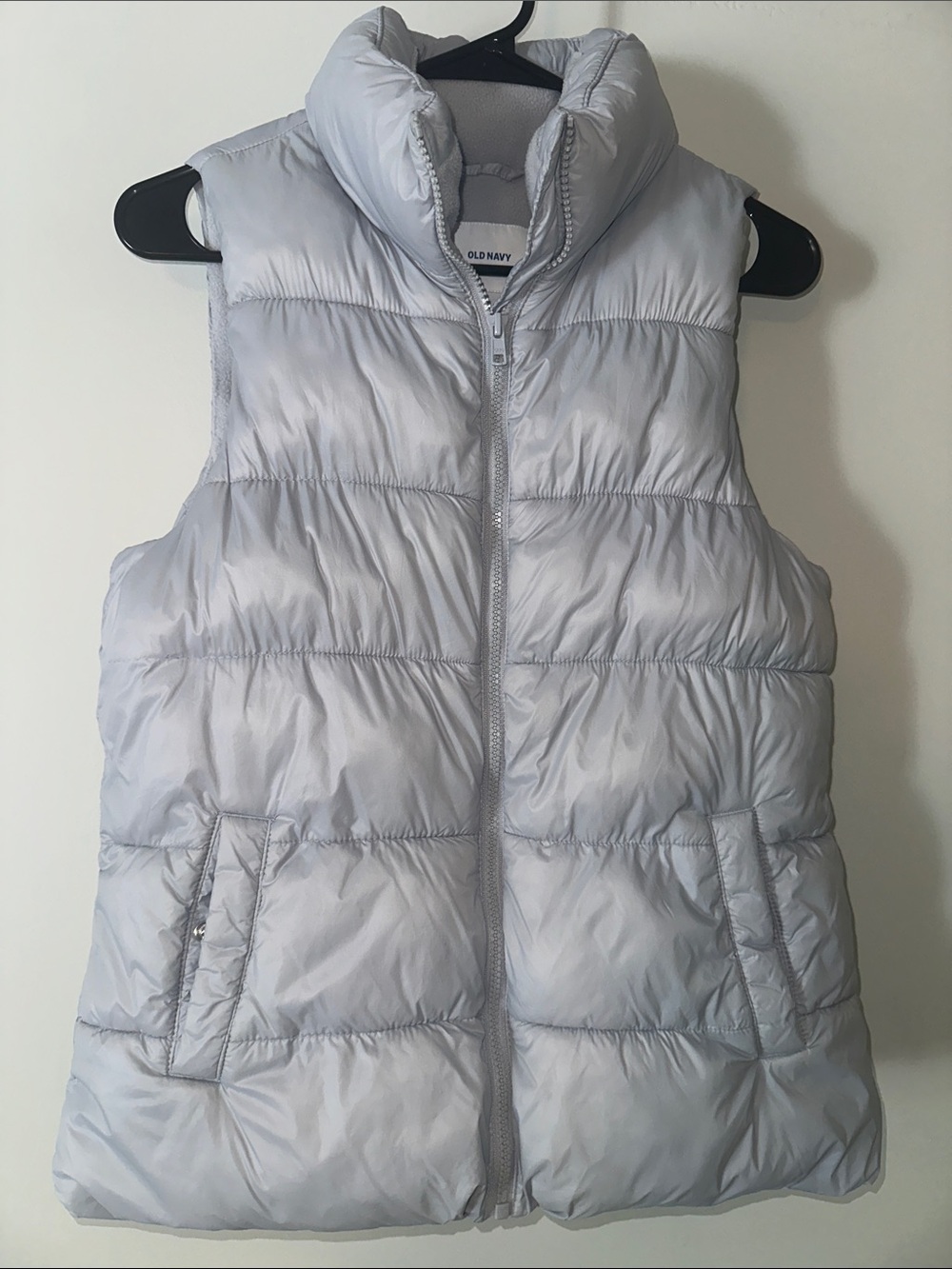Old Navy Silver Quilted Puffer Vest